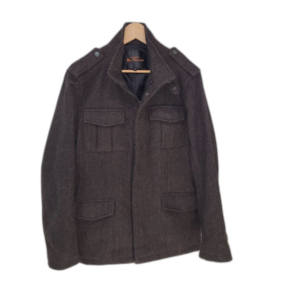 Ben Sherman Brown Wool Blend  Men's Jacket - Picture 1 of 7